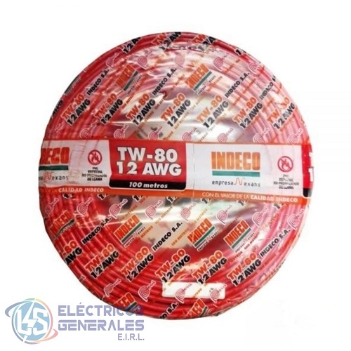 CONDUCTOR ELECTRICO 7 HILOS TW N°12 AWG INDECO