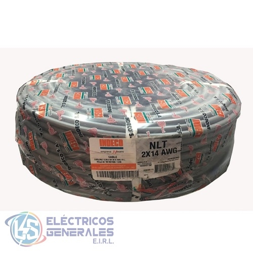CONDUCTOR ELECTRICO VULCANIZADO 500V NLT  2X14 AWG INDECO
