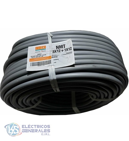 CONDUCTOR ELECTRICO VULCANIZADO NMT GRIS 4X12AWG  INDECO