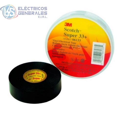 CINTA AISLANTE SCOTCH SUPER 33 VINILLO 3/4 X 20MTS NEGRO 3M