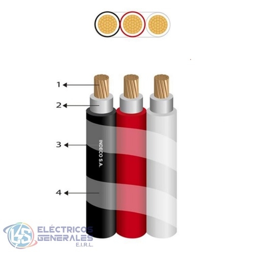 CONDUCTOR ELECTRICO NYY  1KV 3X1X16MM INDECO