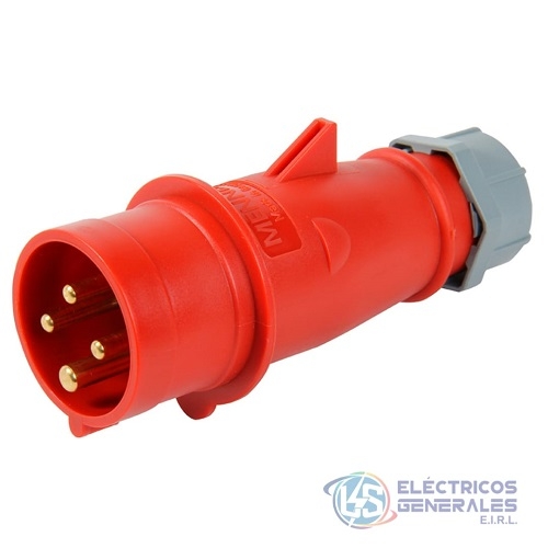 ENCHUFE 16A 3P+T 415V ROJO 6H IP44 MENNEKES