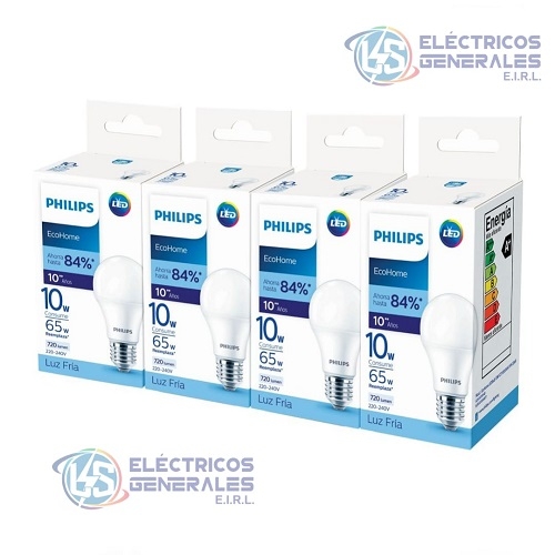 LAMPARA LED BULB CLASICA 10W 6500K LUZ BLANCA PHILIPS