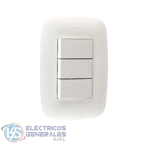 INTERRUPTOR UNIPOLAR TRIPLE 10A-250V DOMINO SENCIA BTICINO