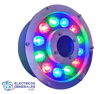 LUMINARIA SUMERGIBLE PARA PILETA IP68 SMD RGB 12W  AC-12V
