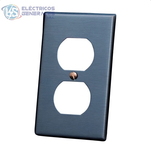 PLACA DOBLE DE ACERO PARA TOMACORRRIENTE LEVITON