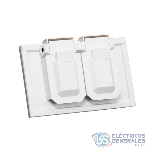 PLACA DOBLE HEREMETICA DE BAQUELITA DOBLE LEVITON