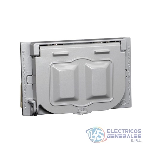 PLACA HEMETICA PARA TOMACORRIENTE DECORA DOBLE Y SIMPLE ALUMINIO LEVITON