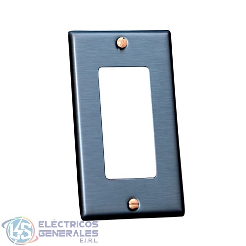 PLACA PATA TOMACORRIENTE DECORA UNIVERSAL DE ACERO LEVITON