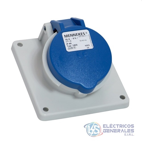 TOMACORRIENTE EMPOTRABLE 16A 3P+T 250V AZUL 9H IP44 MENNEKES