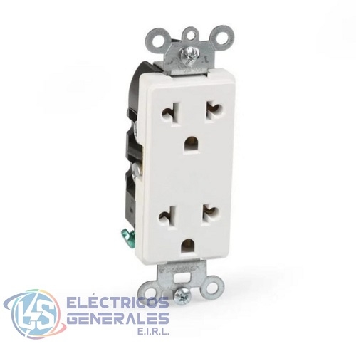 TOMACORRIENTE DOBLE UNIVERSAL DECORA 15-16A 250V LEVITON