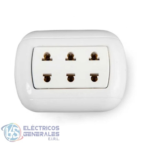 TOMACORRIENTE OVAL VISIBLE TRIPLE BTICINO